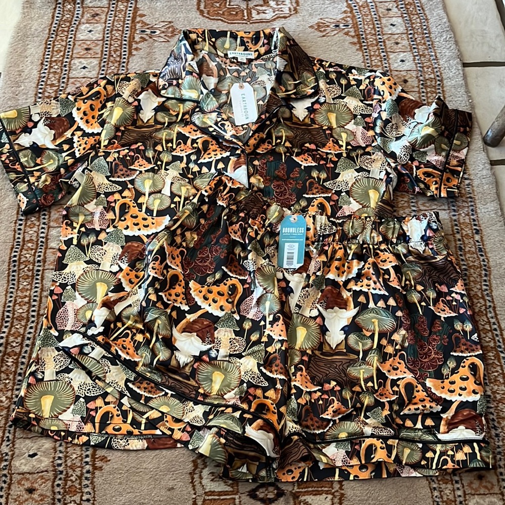 NWT Earthbound Mushroom Pajama Set